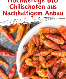 BIO Chilischoten, Birds Eye Chili Ganz, Rote Getrocknete Chili Schoten, BIO Chili