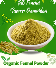 BIO Fenchel Samen gemahlen, Fenchelsamen Fenchelpulver fein gemahlen, Organic Fennel Powder