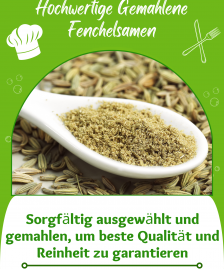 BIO Fenchel Samen gemahlen, Fenchelsamen Fenchelpulver fein gemahlen, Organic Fennel Powder