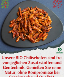 BIO Chilischoten, Birds Eye Chili Ganz, Rote Getrocknete Chili Schoten, BIO Chili