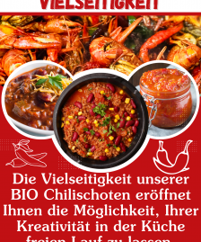 BIO Chilischoten, Birds Eye Chili Ganz, Rote Getrocknete Chili Schoten, BIO Chili
