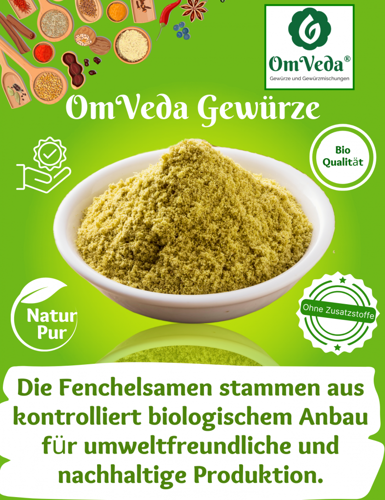 BIO Fenchel Samen gemahlen, Fenchelsamen Fenchelpulver fein gemahlen, Organic Fennel Powder