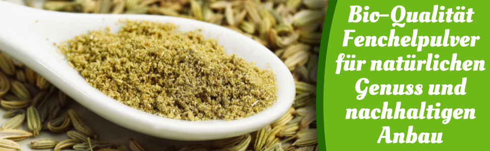 BIO Fenchel Samen gemahlen, Fenchelsamen Fenchelpulver fein gemahlen, Organic Fennel Powder